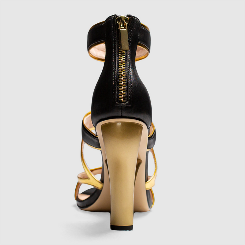 Metallic Toe Cap Pointed Toe Stiletto Tweed Slingback Pumps - Black –  Luxedress
