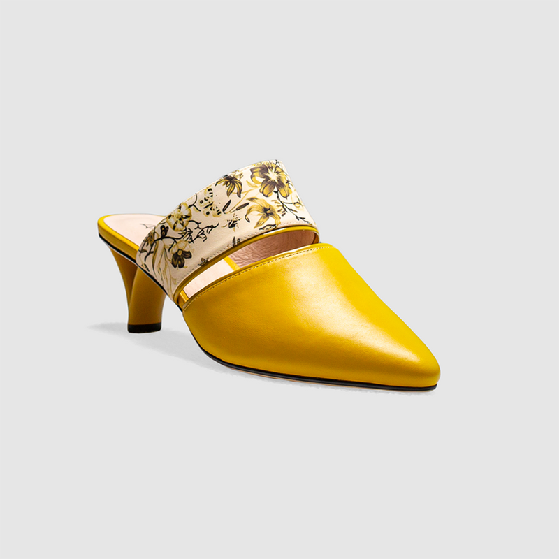 Yellow 2025 floral shoes